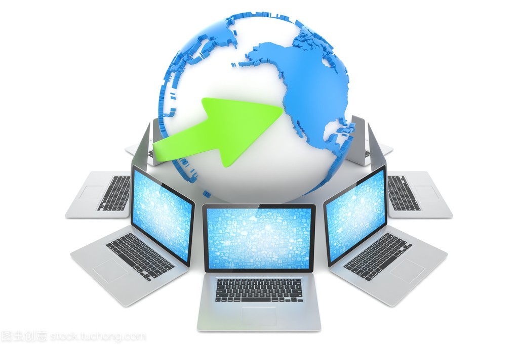 连接地球的神经网络 笔记本电脑与全球计算机网络技术